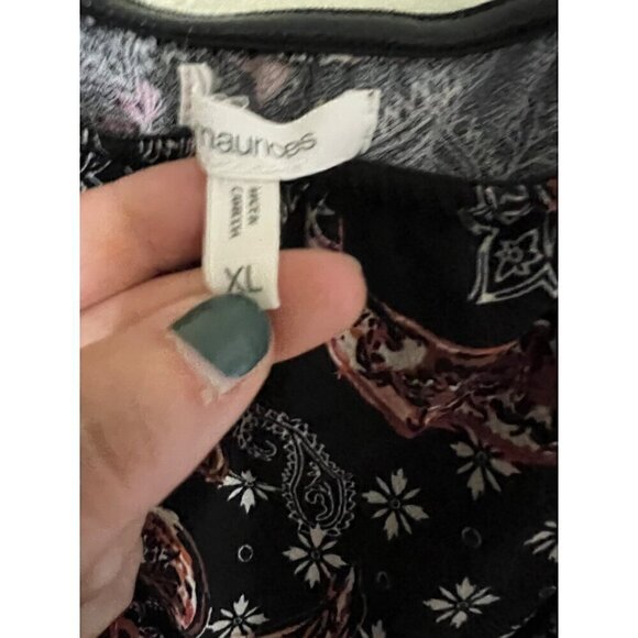 Maurices XL Black & Red Paisley Print Spaghetti Strap Jumpsuit romper - Picture 5 of 12